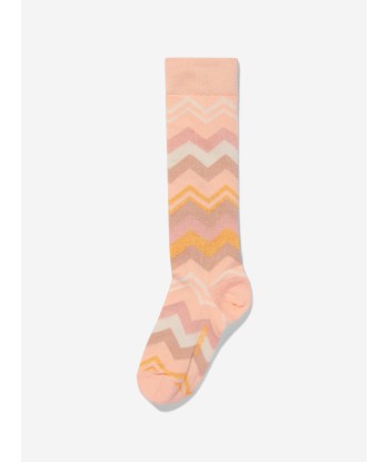 Missoni Girls Zigzag Socks in Pink soldes