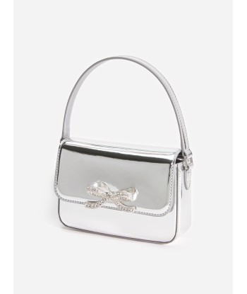 Self Portrait Girls Leather Micro Bag in Silver (14cm) online