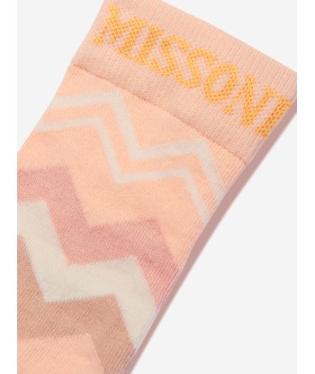 Missoni Girls Zigzag Socks in Pink soldes