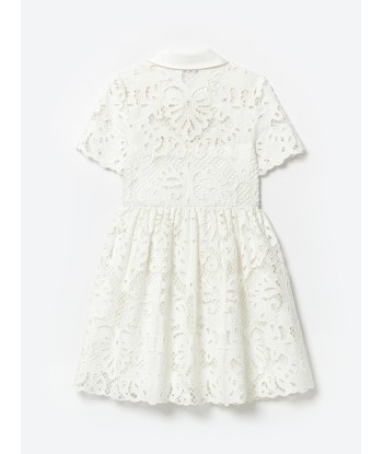 Self Portrait Girls Cotton Lace Mini Dress in White Découvrez la collection