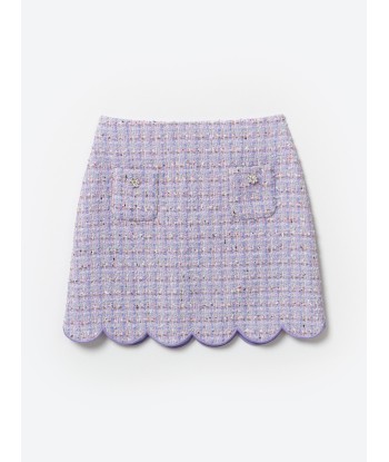 Self Portrait Girls Boucle Mini Skirt in Purple Comparez et commandez 