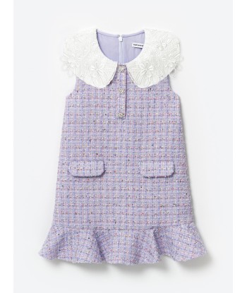 Self Portrait Girls Boucle Mini Dress in Purple des créatures d'habitude