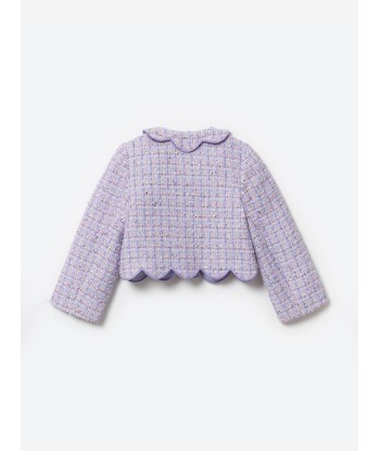 Self Portrait Girls Boucle Jacket in Purple est présent 