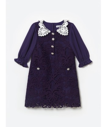 Self Portrait Girls Lace Mini Dress in Navy Le MVP de beaucoup