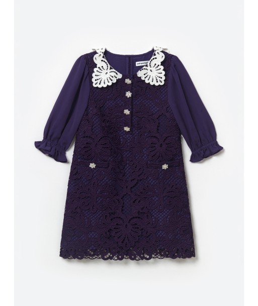 Self Portrait Girls Lace Mini Dress in Navy Le MVP de beaucoup