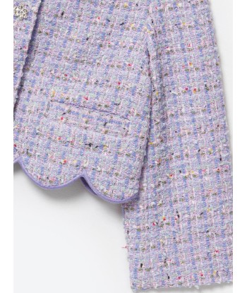 Self Portrait Girls Boucle Jacket in Purple est présent 