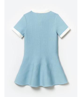 Self Portrait Girls Knitted Mini Dress in Blue paiement sécurisé