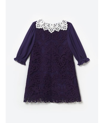 Self Portrait Girls Lace Mini Dress in Navy Le MVP de beaucoup