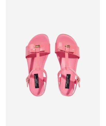 Dolce & Gabbana Girls Patent Leather Sandals in Pink prix