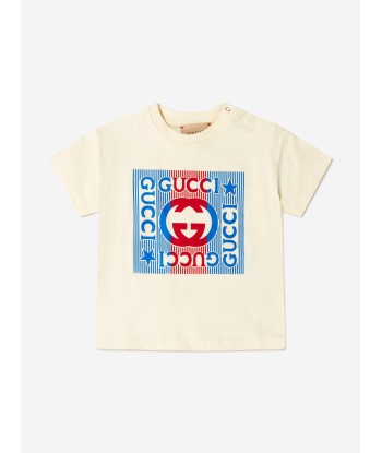 Gucci Baby Unisex Cotton Jersey Logo T-Shirt Par le système avancé 