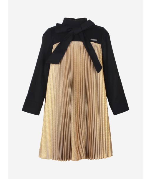 Jessie And James Girls Pleats Please Dress in Gold pas cheres