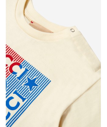 Gucci Baby Unisex Cotton Jersey Logo T-Shirt Par le système avancé 