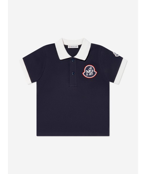 Moncler Enfant Baby Boys Logo Polo Shirt in Navy l'achat 