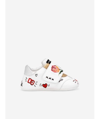 Dolce & Gabbana Baby Girls Leather Pre-Walker Trainers in White pour bénéficier 