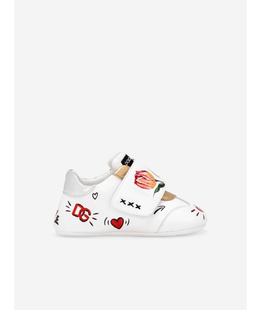 Dolce & Gabbana Baby Girls Leather Pre-Walker Trainers in White pour bénéficier 