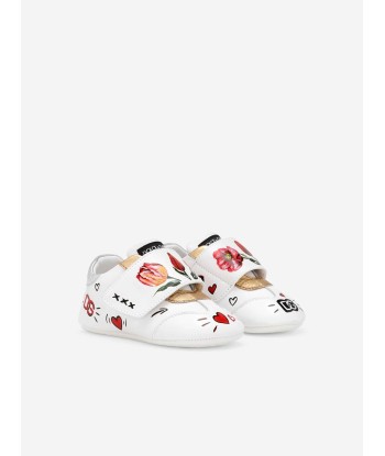 Dolce & Gabbana Baby Girls Leather Pre-Walker Trainers in White pour bénéficier 