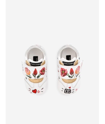 Dolce & Gabbana Baby Girls Leather Pre-Walker Trainers in White pour bénéficier 