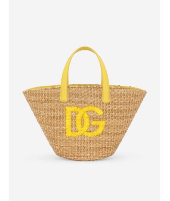 Dolce & Gabbana Girls Straw Tote Bag in Yellow (34cm) acheter en ligne