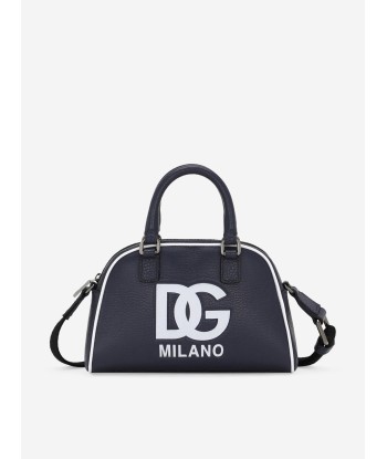 Dolce & Gabbana Girls Leather Milano Logo Shoulder Bag in Blue offre 