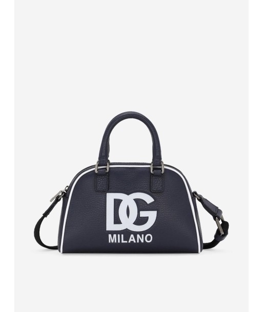 Dolce & Gabbana Girls Leather Milano Logo Shoulder Bag in Blue offre 