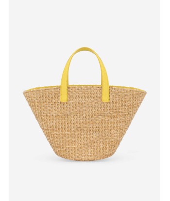 Dolce & Gabbana Girls Straw Tote Bag in Yellow (34cm) acheter en ligne