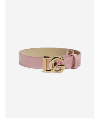 Dolce & Gabbana Girls Leather Logo Belt in Pink ou a consommer sur place