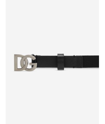 Dolce & Gabbana Boys Elasticated Logo Belt in Black les ligaments