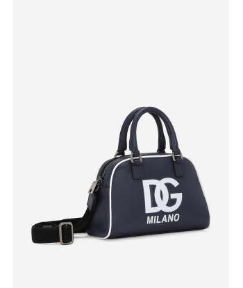 Dolce & Gabbana Girls Leather Milano Logo Shoulder Bag in Blue offre 