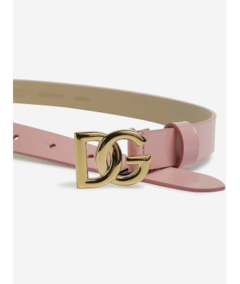 Dolce & Gabbana Girls Leather Logo Belt in Pink ou a consommer sur place