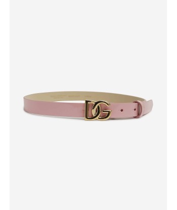 Dolce & Gabbana Girls Leather Logo Belt in Pink ou a consommer sur place