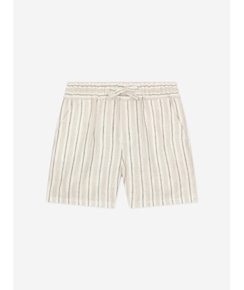 Dolce & Gabbana Baby Boys Striped Linen Shorts in Ivory livraison et retour toujours gratuits