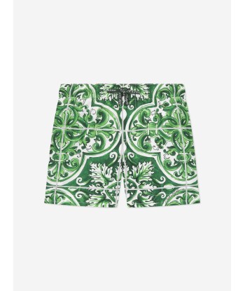 Dolce & Gabbana Baby Boys Maiolica Swim Shorts in Green prix