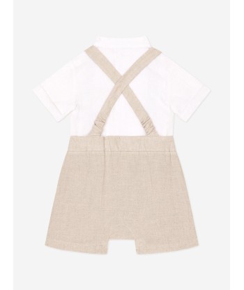 Dolce & Gabbana Baby Boys Linen Romper in Beige pas cheres