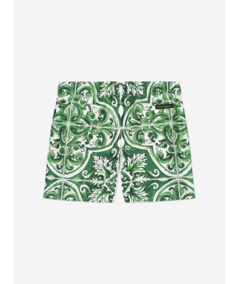 Dolce & Gabbana Baby Boys Maiolica Swim Shorts in Green prix