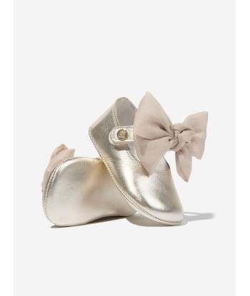 Andanines Baby Girls Leather Bow Shoes in Gold ouvre sa boutique