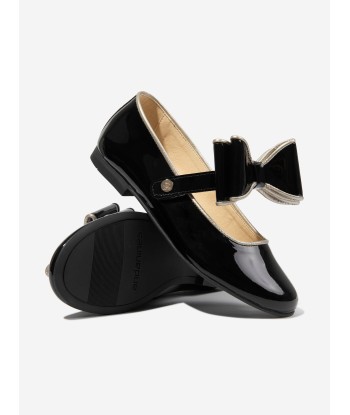 Andanines Girls Leather Mary Jane Bow Shoes in Black ouvre sa boutique