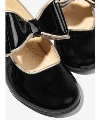 Andanines Girls Leather Mary Jane Bow Shoes in Black ouvre sa boutique