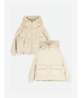 Angels Face Girls Cathleen Reversible Hooded Coat in Beige 2 - 3 jours ouvrés.