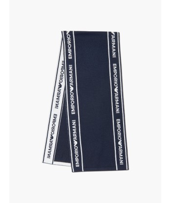 Emporio Armani Boys Logo Scarf in Navy les muscles