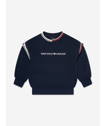 Emporio Armani Boys Logo Sweatshirt in Navy Pour