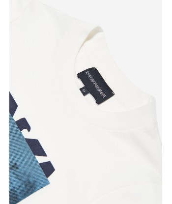 Emporio Armani Boys Long Sleeve T-Shirt in White meilleur choix