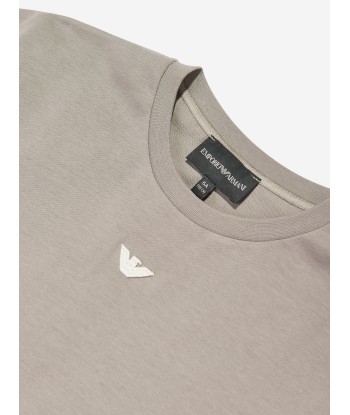 Emporio Armani Boys Logo T-Shirt in Beige 2024