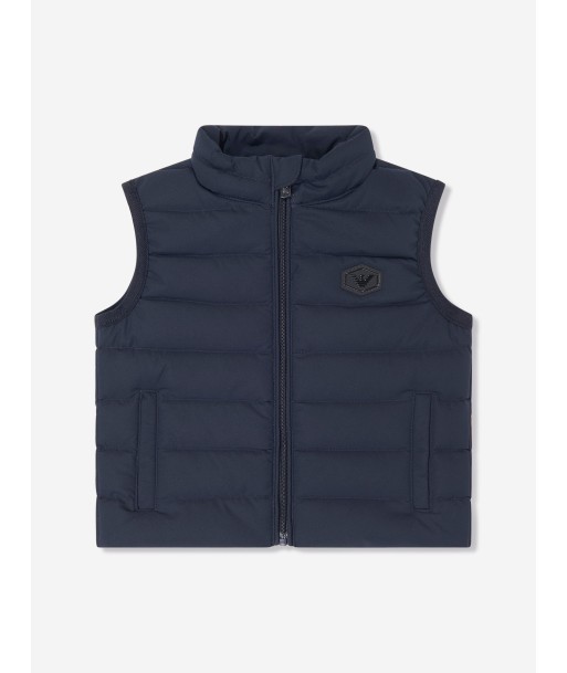 Emporio Armani Baby Boys Down Padded Gilet in Navy Amélioration de cerveau avec