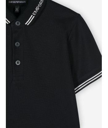 Emporio Armani Boys Logo Polo Shirt in Navy livraison gratuite