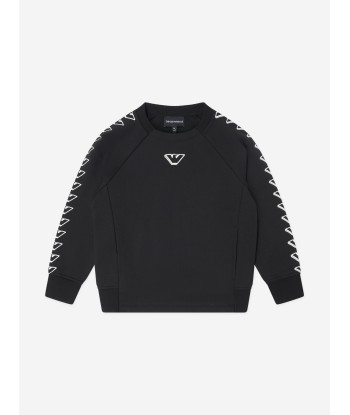 Emporio Armani Boys Logo Sweatshirt in Black Les magasins à Paris et en Île-de-France