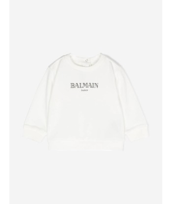 Balmain Baby Paris Logo Sweatshirt in Ivory En savoir plus