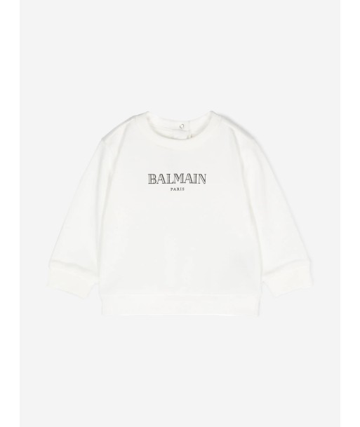 Balmain Baby Paris Logo Sweatshirt in Ivory En savoir plus