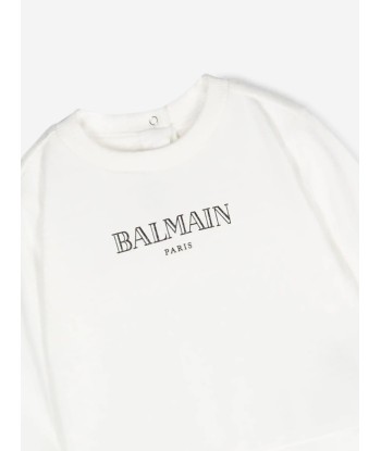 Balmain Baby Paris Logo Sweatshirt in Ivory En savoir plus