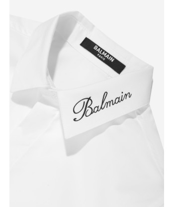 Balmain Boys Logo Collar Shirt in White france