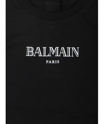 Balmain Baby Paris Logo T-Shirt in Black Le MVP de beaucoup